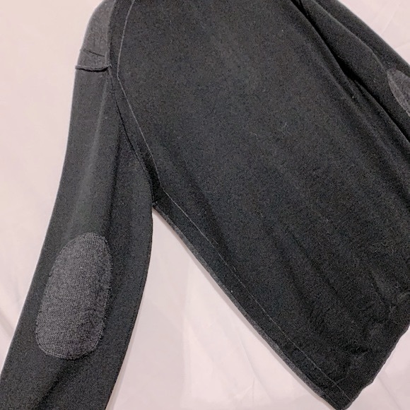 CODICE quarter zip merino wool blend sweater gray front bodice black back men’s - Picture 5 of 12